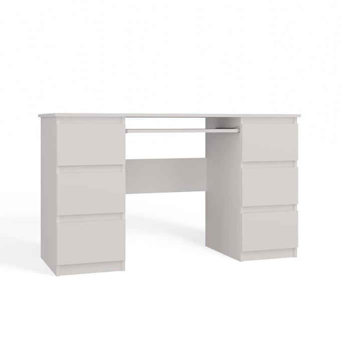 KUBA KUBA - Bureau - 6 lades - Wit - Met uitschuifbare toetsenbordplank