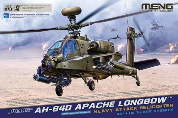 Meng Model Modelbouwpakket Helikopters - MENG QS004 Boeing AH-64D Apache Longbow - Heavy Attack Helicopter Plastic - 1:35 - Modelbouw