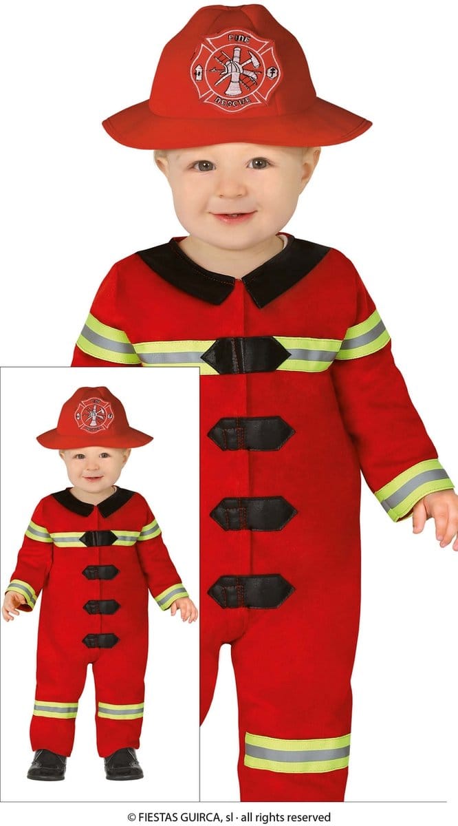 Brandweerman Kostuum Rood Dreumes - 2-3 jaar