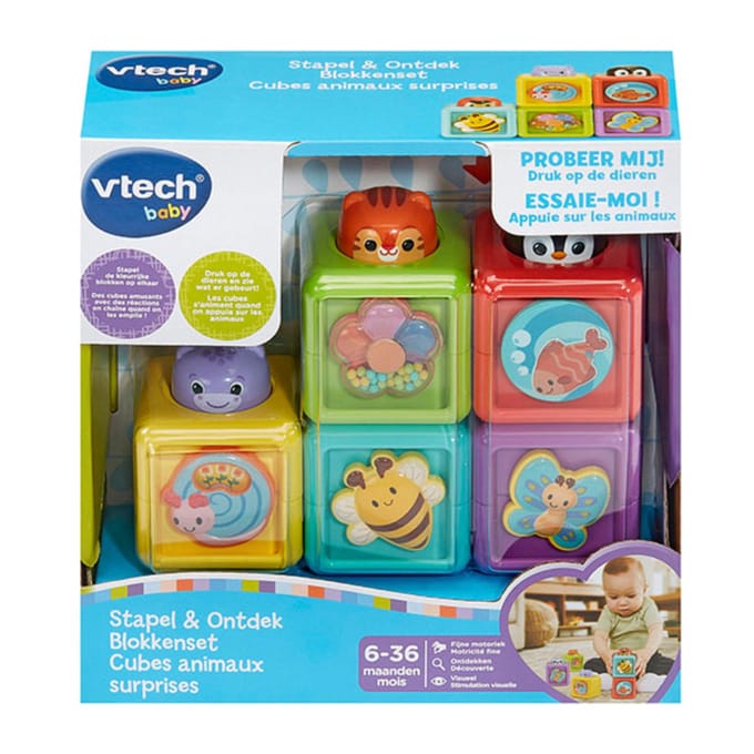 VTech stapel blokkenset kleurrijk speelgoed voor peuters en baby's.