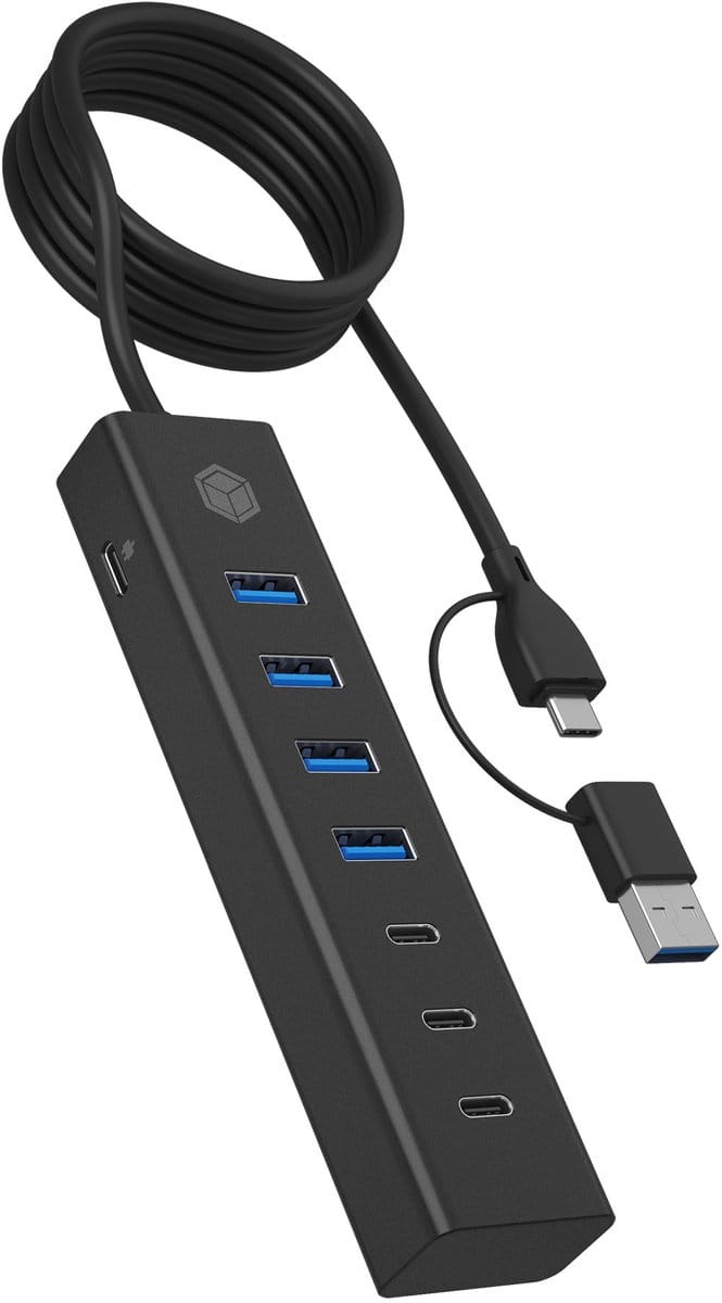 ICY BOX 61065 USB-hub Zwart