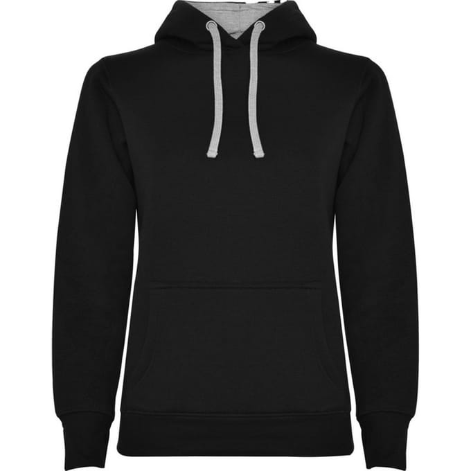 Roly Dames/Dames Urban Hoodie (Zwart/Heather Grijs)