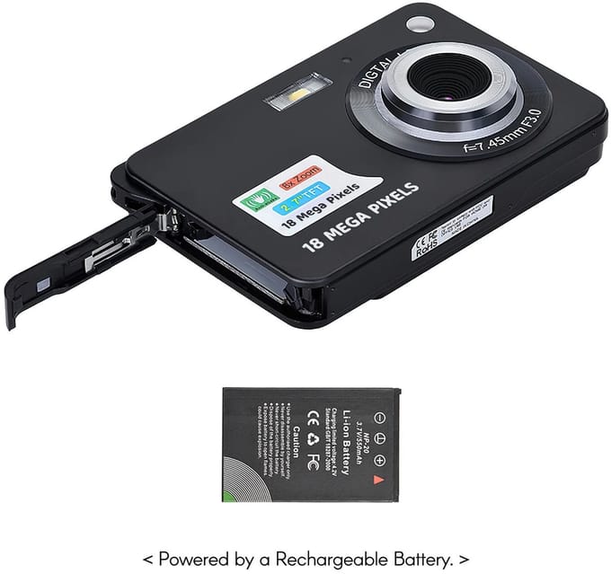 Digitale camera - Videocamera - Draagbare camera - Kinder camera - 720P camera - 18MP camera - Camera met zoom - Camera met flitser - Camera met scherm - Camera met anti-shake - Oplaadbaar - Met draagtas - Beginnerscamera - Compact formaat