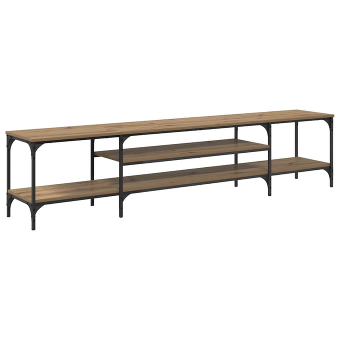 vidaXL TV-kast 201 x 35 x 45 cm Artisan Eiken Gemonteerd hout en ijzer