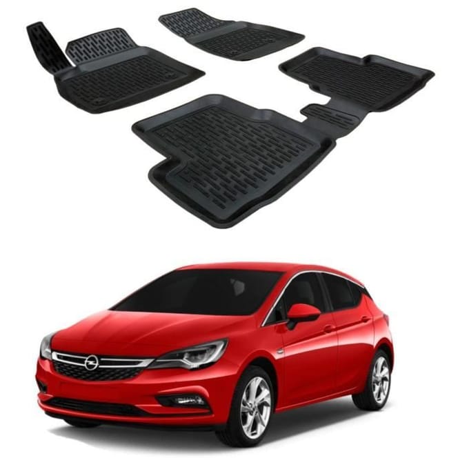 SCOUTT | 3D Tapis De Sol En Caoutchouc Premium Pour Opel Astra K 2015-2021 noir