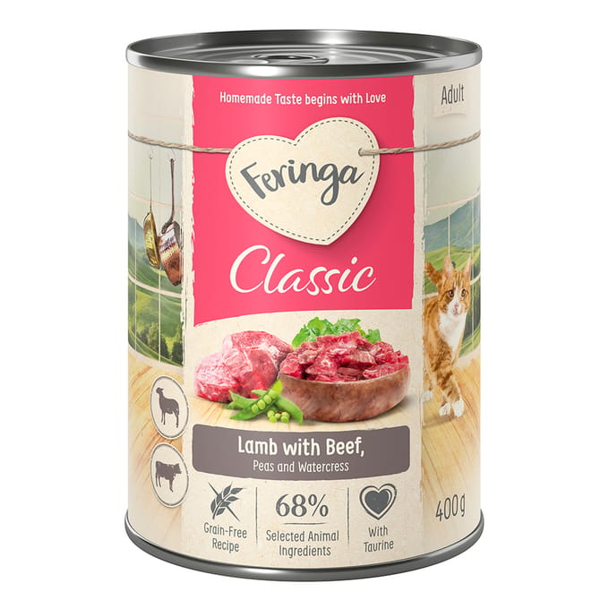 24x400g Feringa Classic Meat Menu Lam & Rund Kattenvoer