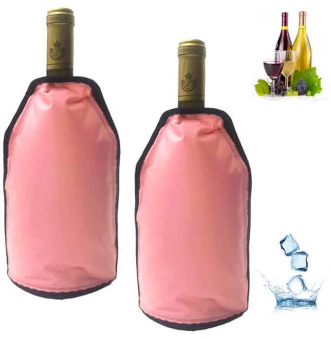 Wijnkoeler voor Rood, Wit en Champagne - Set van 2 in Roze
