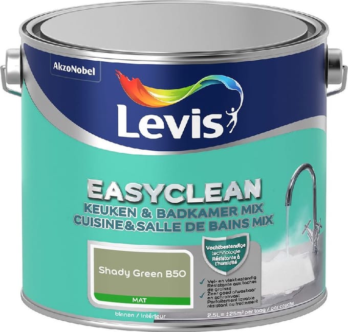 Levis - Easyclean Keuken & Badkamer Mix - Shady Green B50 - Mengverf - 2,5 L