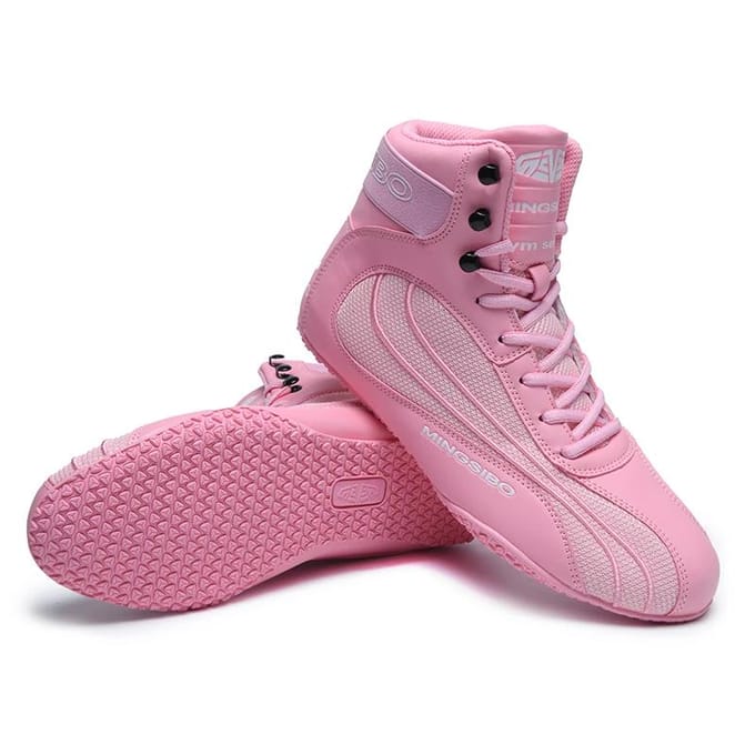 Heren Worstelschoenen Luxe Vliegende Sneakers Lichtgewicht Boksschoenen 43 pink