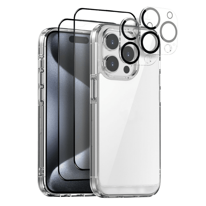 Northjo iPhone 15 Pro Max 5-in-1 Protection Bundel Transparant