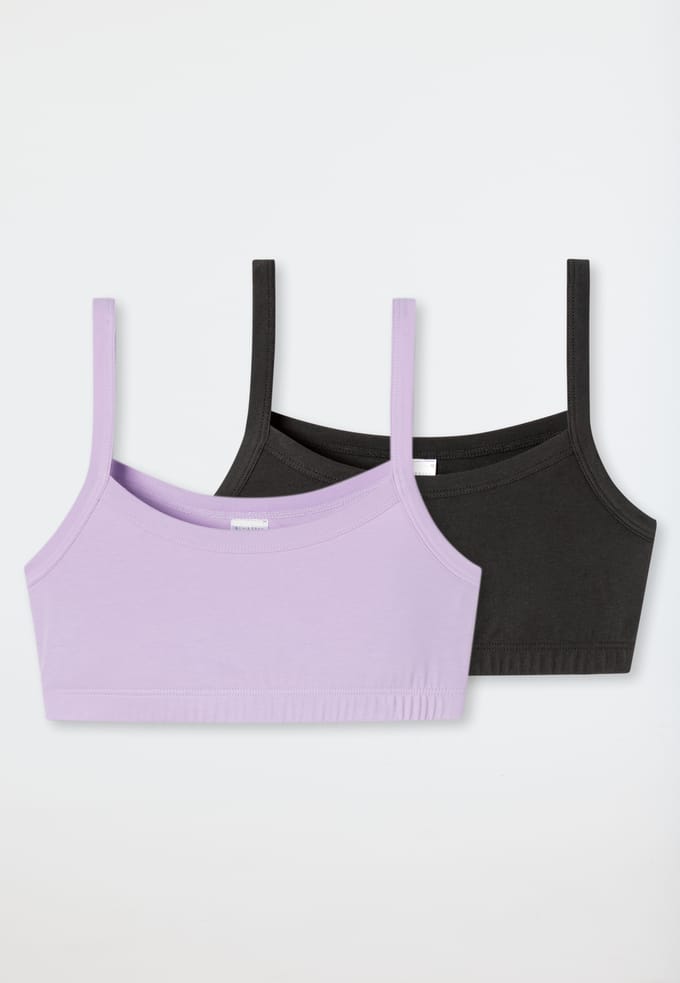 Bustiers, set van 2, zwart/bessenrood - Fresh Vibe 152