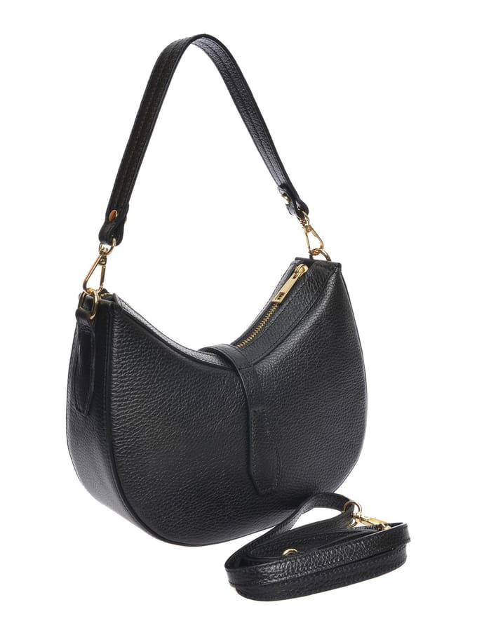 Roberta M Zwart Rundleer Tas