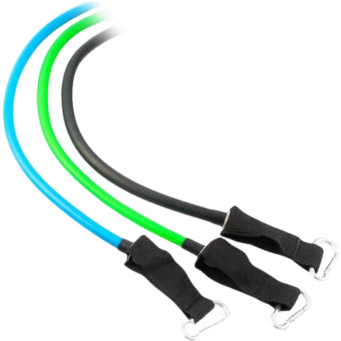 Set de bandes de résistance - INNOVAGOODS - Tribainer - Pack de 3 - Accessoires & guide - Bleu/Vert/Noir noir