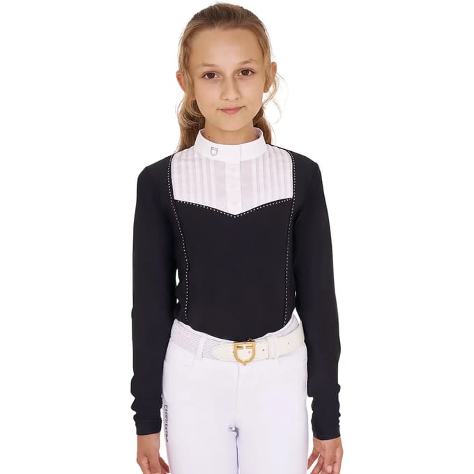 Meisjes wedstrijdpoloshirt met lange mouwen Equestro