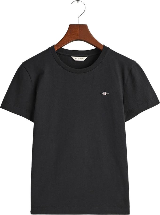 Gant Shield Regular Fit T-shirt Met Korte Mouwen Zwart XL Vrouw