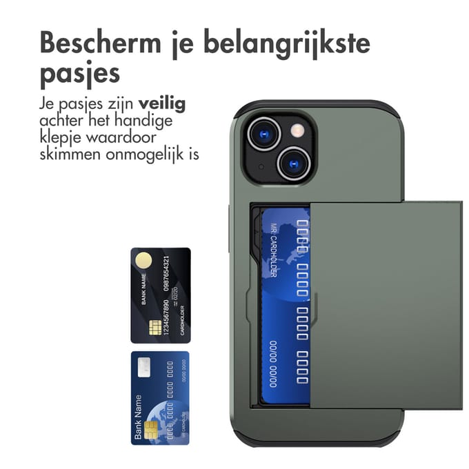 imoshion Hoesje met Pasjeshouder - Geschikt voor Apple iPhone 15 - Donkergroen