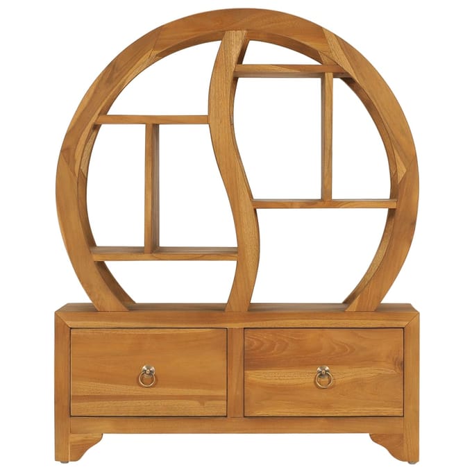 vidaXL - Kast - met - yin - yang - schap - 68x26x83 - cm - massief - teakhout