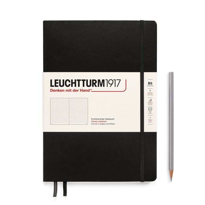 Leuchtturm 1917- Hardcover- B5- 18 x 25.5 cm- Notitieboek - Black- Dot