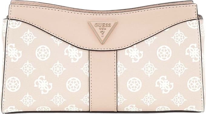 GUESS Schoudertas Dorys Top Zip Crossbody Bag Sand Logo Beige