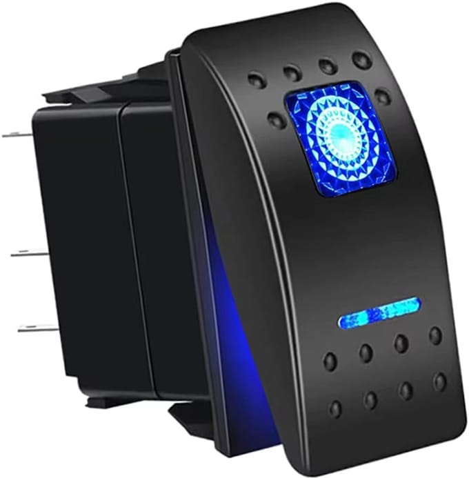 ProRide Marine Boot Tuimelschakelaar ON-OFF - Wipschakelaar - Inbouwschakelaar - 12V/20A - 24V/10A - Blauw