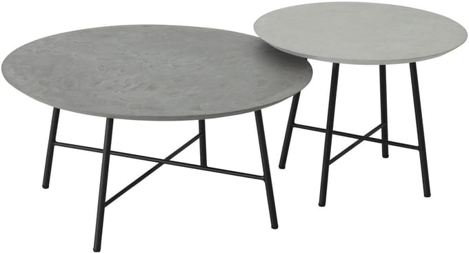 DTP Home Delta Air Salontafel Set van 2 - Mortex - Frost & Dusk - Rond - Ø50 & Ø70 cm