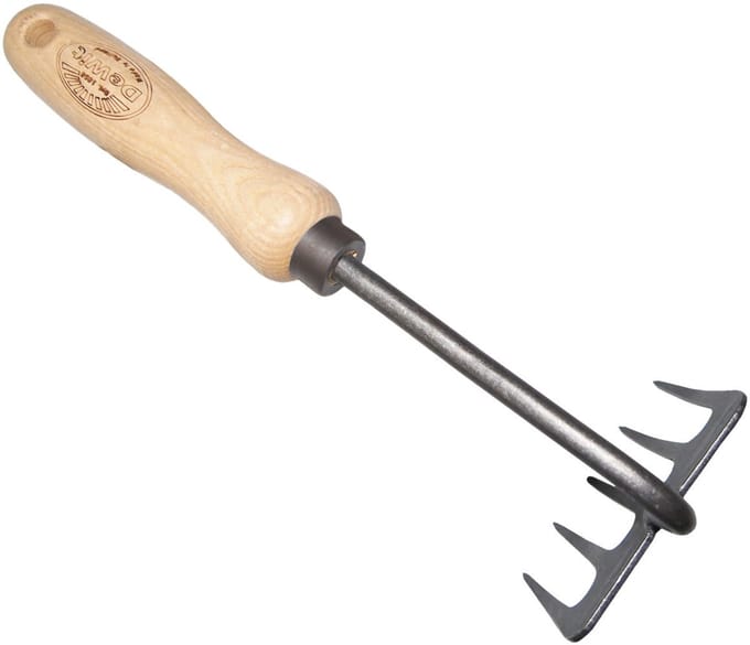 De Wit Gesmede handhark 5-tands met essenhouten handvat | 14 cm
