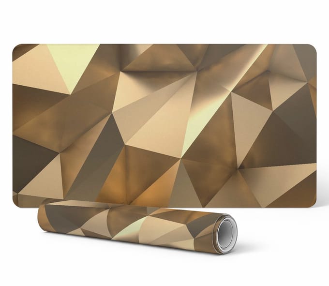 Antislip bureauonderlegger voor op kantoor, geometrische 3D-vormen, 90x45 cm