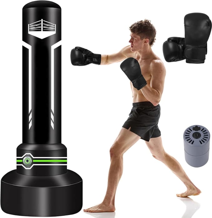 NBAP® Boksbal Staand - Boxbal Volwassenen - Bokszak - Zwart