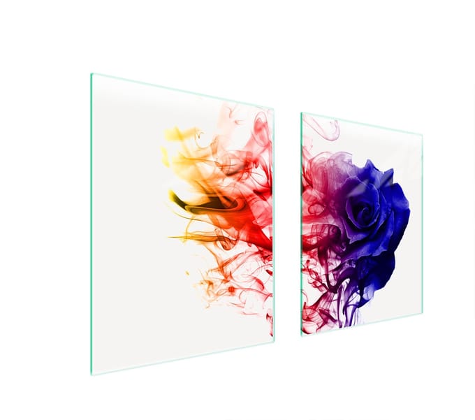 TMK ArtDeko - Glazen Beschermplaat - 85x52 cm - Roos