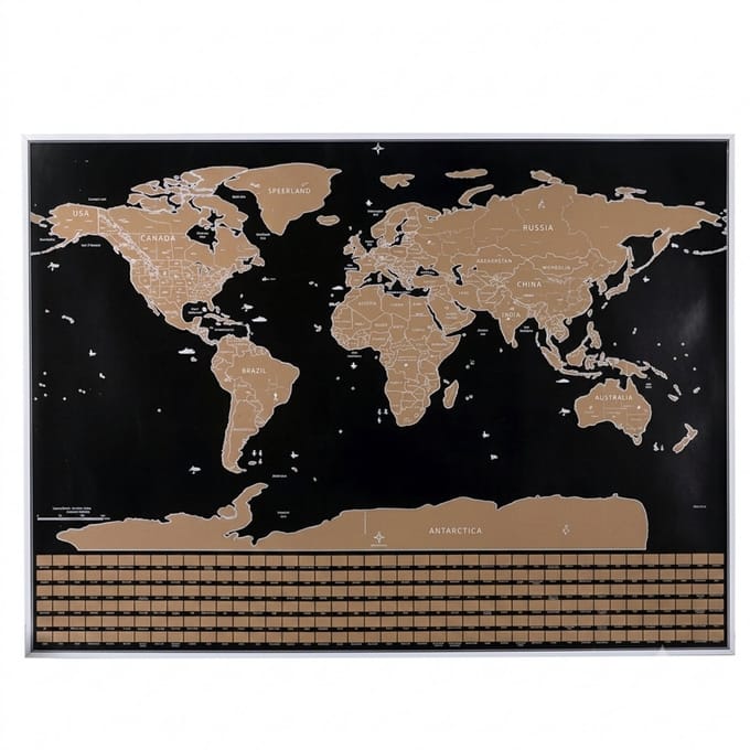 Wereldkaart Scratch map - 60 x 83 cm - Hoge Kwaliteit - Met Opberg Koker - IXEN