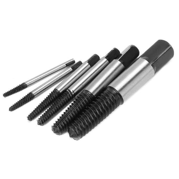 6 Stuks Schroefverwijderaar Snelstaal Grove Draad Gebroken Beschadigde Nagels Extractor Boorbit
