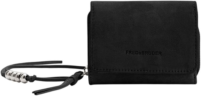 FREDsBRUDER Leren Portemonnee All About Beads Wallet Black Zwart