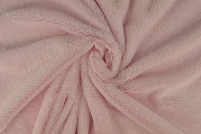 10 meter zachte bont stof - Lichtroze - Pluche stoffen - 155cm breed