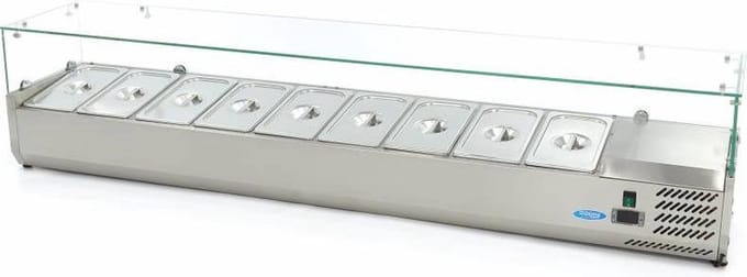 Opzetkoelvitrine - 200 cm - 9 x 1/3 GN Bakken