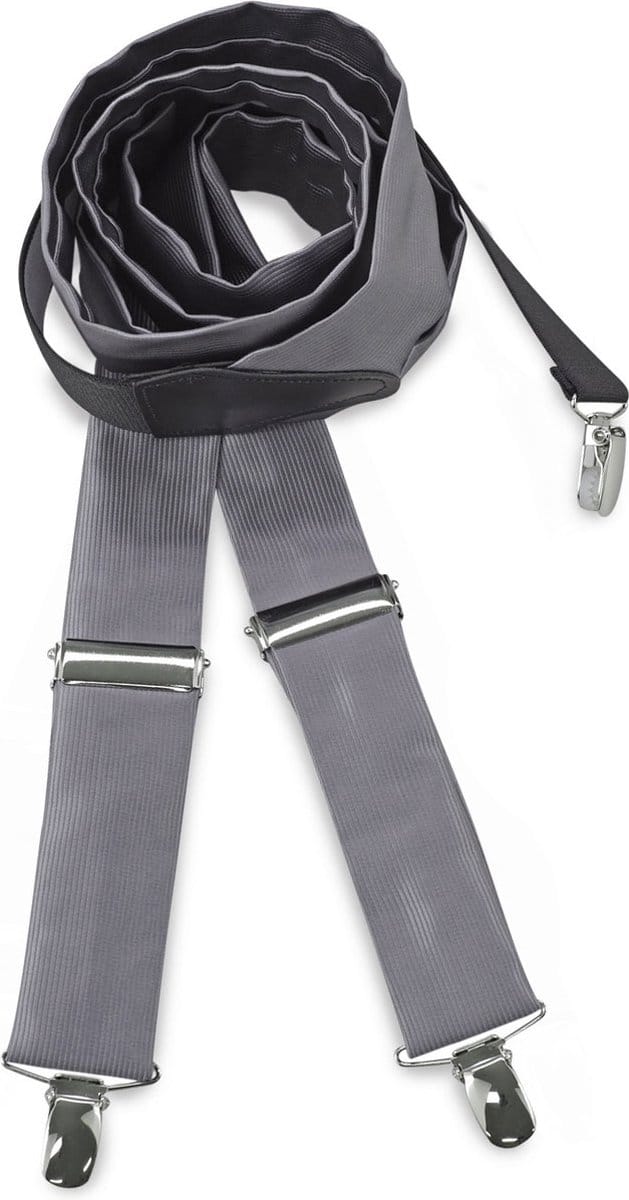 JB Collection - Bretels - bretels polyester stof grijs repp - grijs