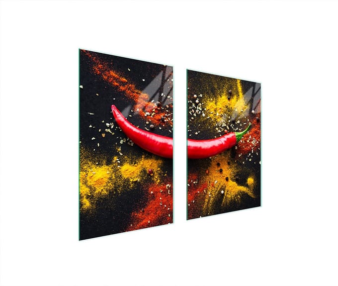 TMK ArtDeko - Snijplank - 65x52 cm - Chilli - Glas