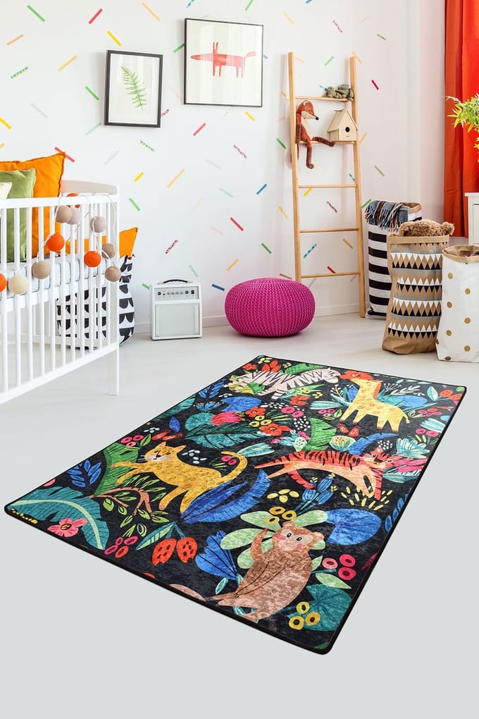 Asir Tapijt (200 x 290) - Multicolor Dierentuin