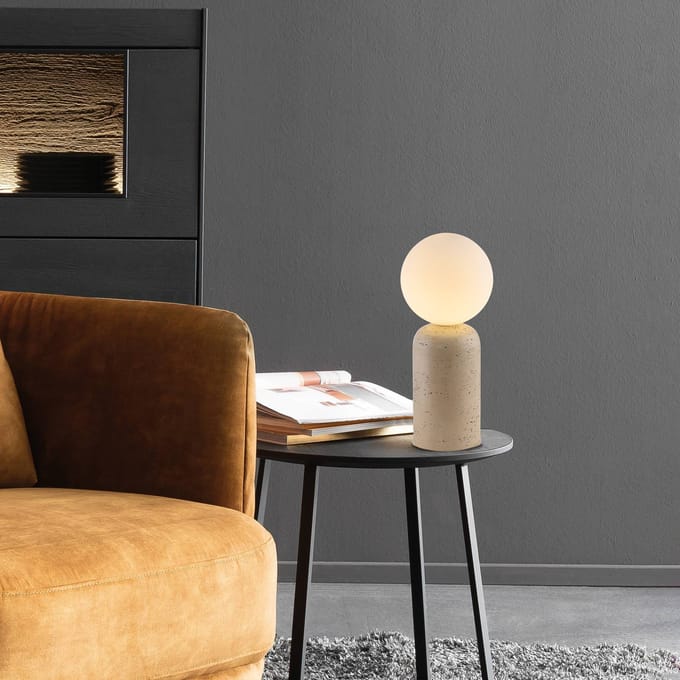 Schöner Wohnen tafellamp Traventa, beige/wit, G9