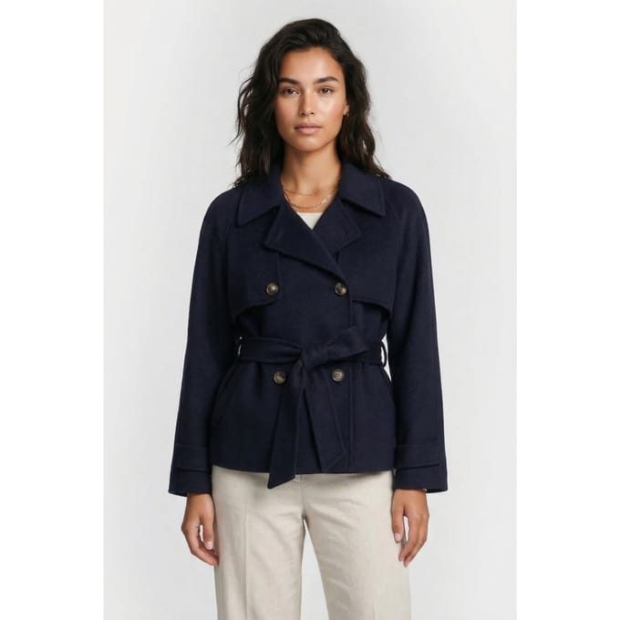 ALTER EGO Vesper Wool Jacket Navy Maat: S | Trenchcoats Outlet | Dames | Blauw