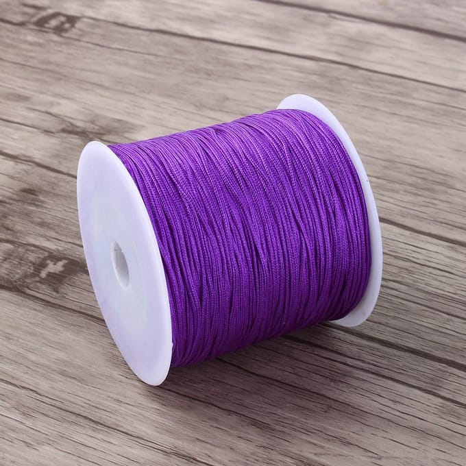 100M x 0.8mm Nylon Chinees Knoopkoord Rattail Macrame Shamballa Draad String Paars purple