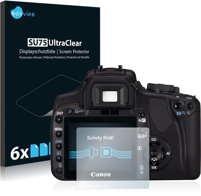 Savvies - Screenprotector voor Canon EOS 400D - Folie Beschermfolie transparant 6 Stuks