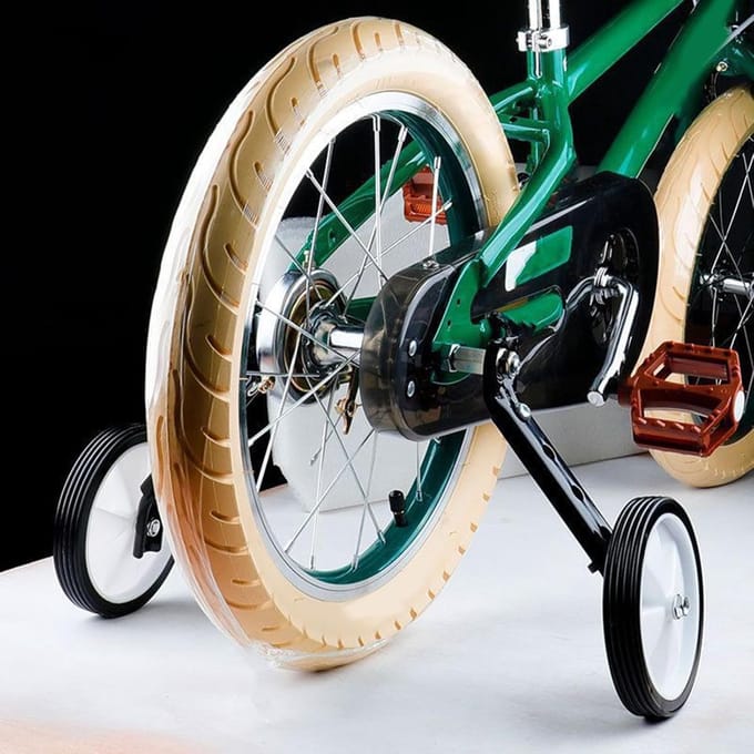 Fiets Training Wielen - Leermiddelen Stabilizer - Veilig Leren Fietsen - Heavy Duty Ontwerp - 22cm Diameter - Zwart