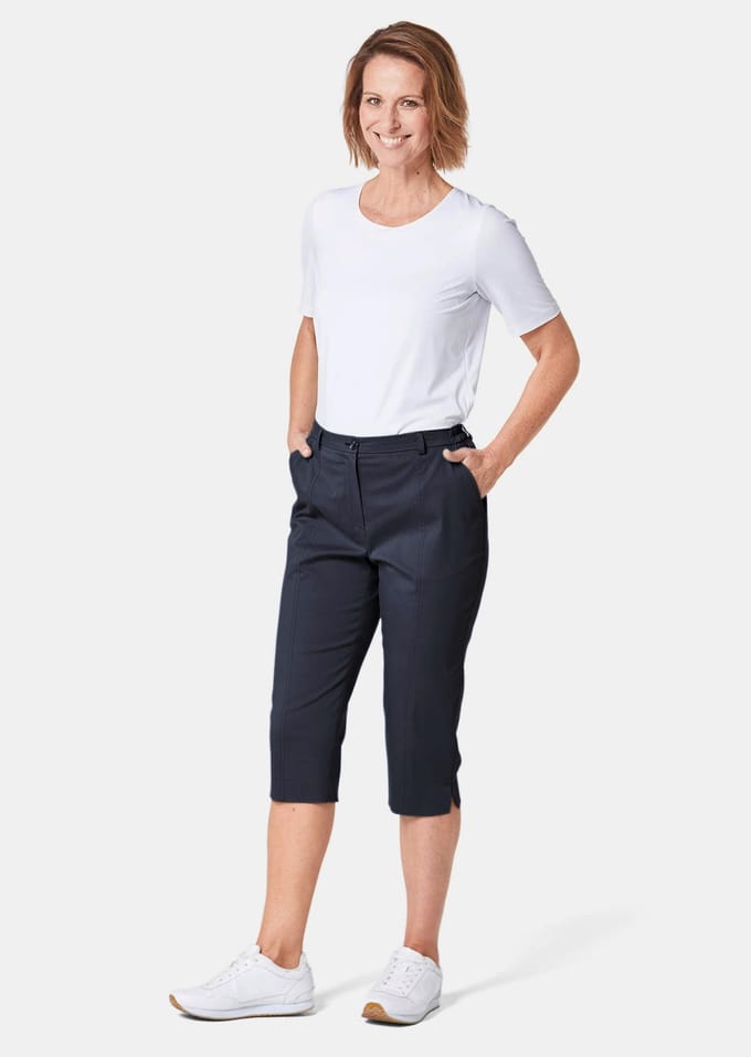 Capri CARLA van satijn - marine - Gr. 52 van Goldner Fashion