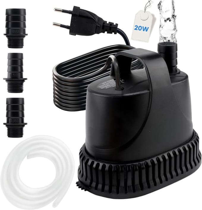 HEZIVO® Regentonpomp - Bewateringspomp Regenton - Tuinpomp - Dompelpomp - 20 W - 1200 l/u