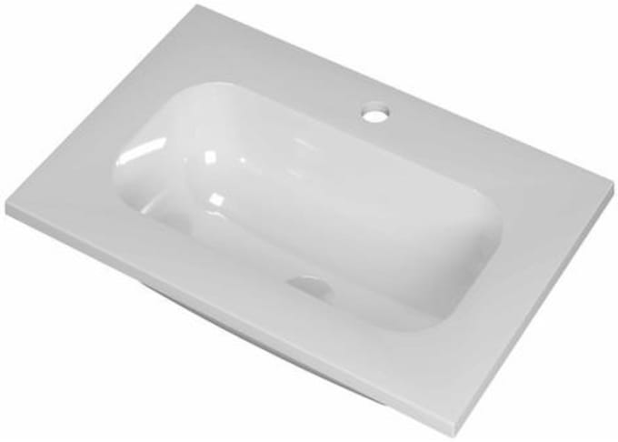 INK Reflekt Wastafel Polystone Centraal met 1 Kraangat - 600x400x15 mm - Glans Wit