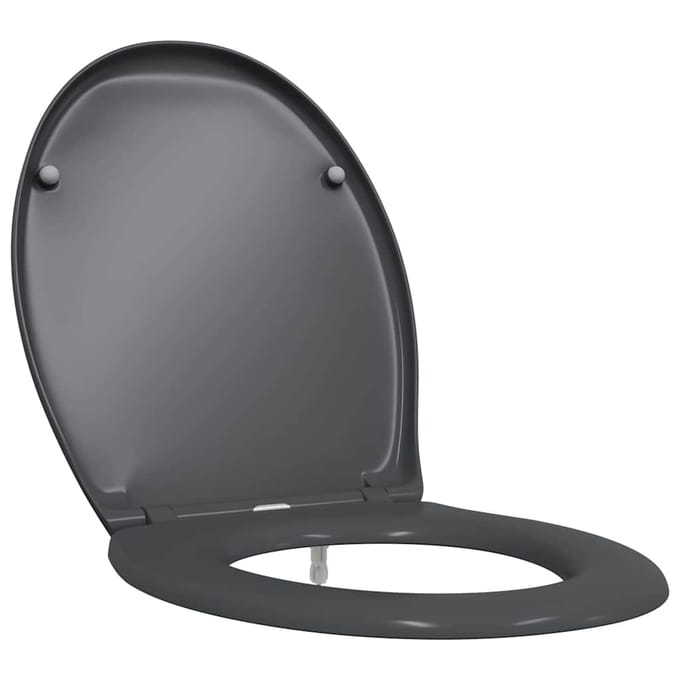 vidaXL - Toiletbril - Antraciet - 47 - x - 37 - x - 4 - cm - Duroplast