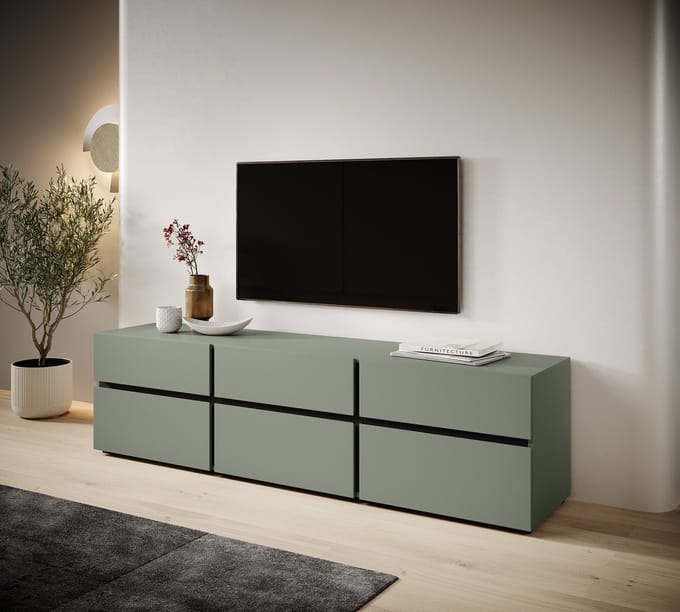 Meubella - TV-Meubel Cainan - Groen - 180 cm