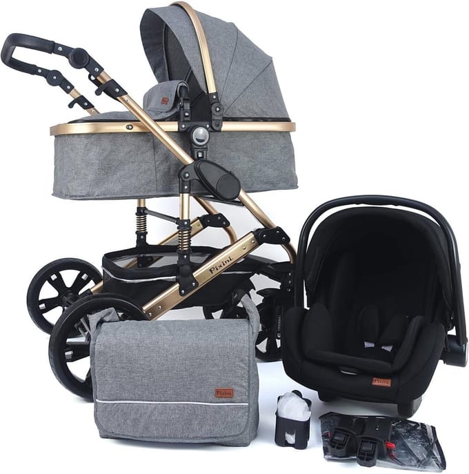 3-in-1 Wandelwagen met Autostoel en Accessoires - Comfortabel en Wendbaar