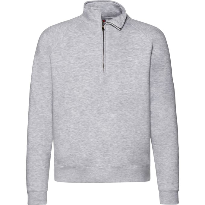 Fruit of the Loom Heren Premium Sweatshirt met Ritssluiting (Heide Grijs)
