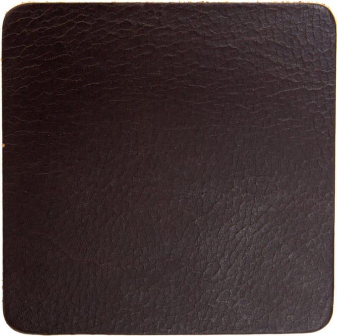 Xapron leren onderzetters vierkant - kleur Brown (bruin) - 4 stuks